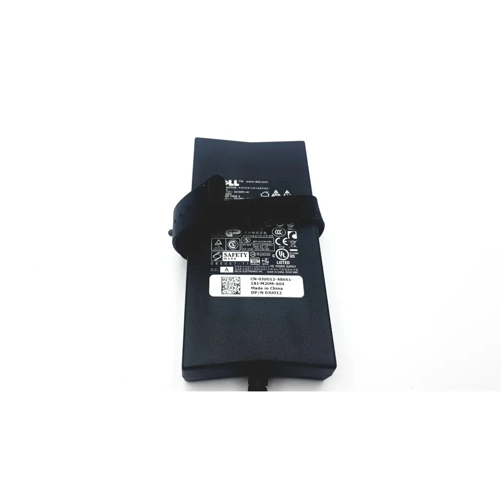 Black dell advanced pr02x replicator laptop charger with matte finish and integrated power cord for dell laptops