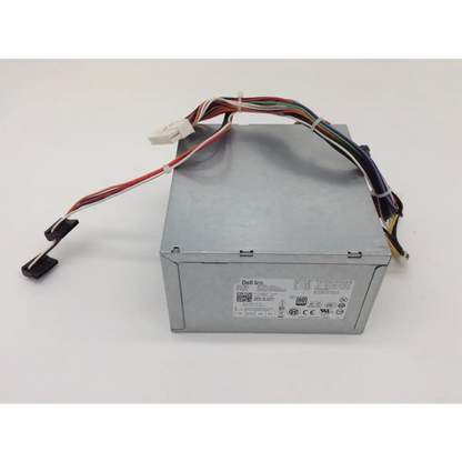 Silver dell optiplex 790 265 watts atx12v power supply unit with multi-colored cables and white connector