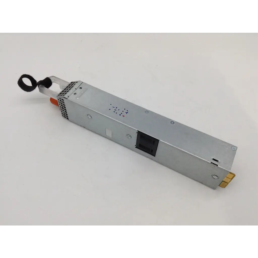 Silver metallic dell poweredge r420 d350e-s1 350w power supply with black handle and gold connectors