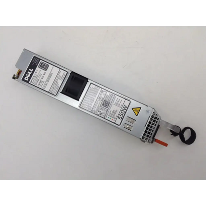 Silver dell poweredge r420 350w d350e-s1 server power supply with black labels and red indicator light