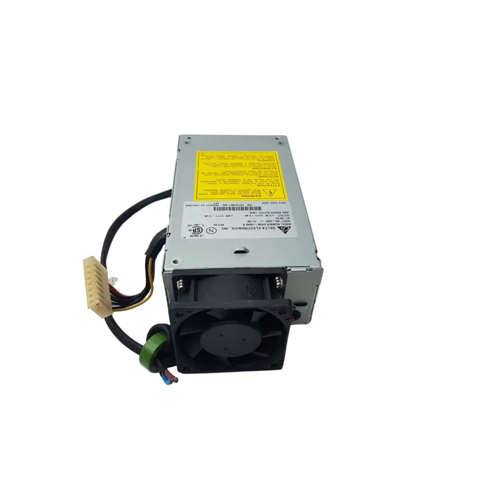 Delta Electronics DPSN-130AB B 130W silver metal switching power supply with black fan and attached cables