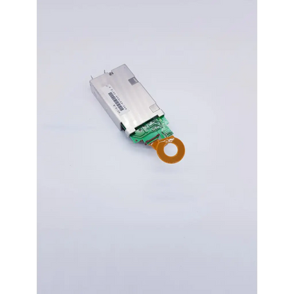 Silver metallic densei-lambda alpha 600 power module with green circuit board and orange connector for nibp assembly board