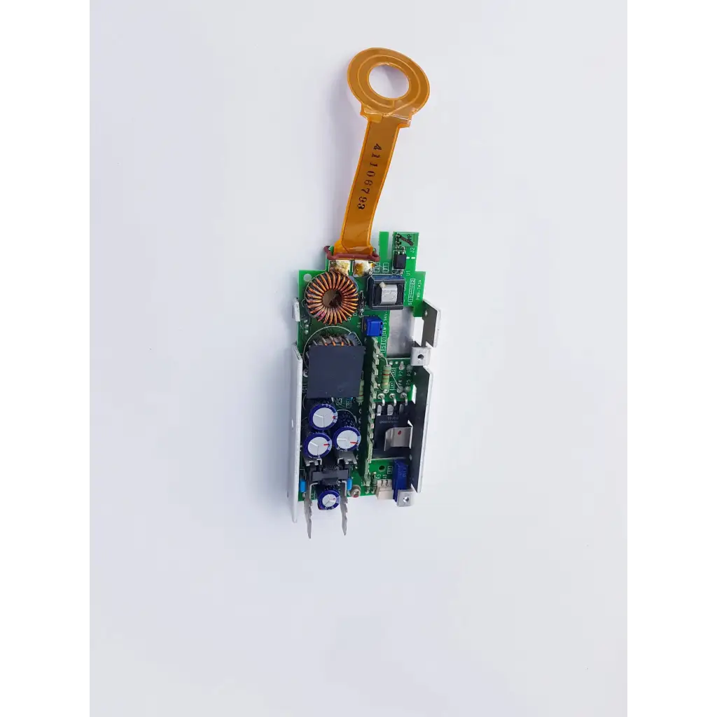 Green circuit board with gold flexible connector and components for Densei-Lambda alpha 600 power module nibp assembly board