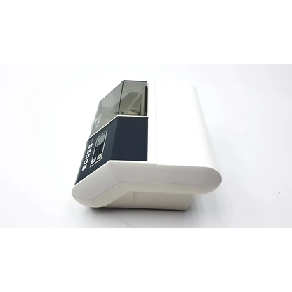 White and black densplay promix amalgamator 400 with transparent glass panel digital display and control buttons