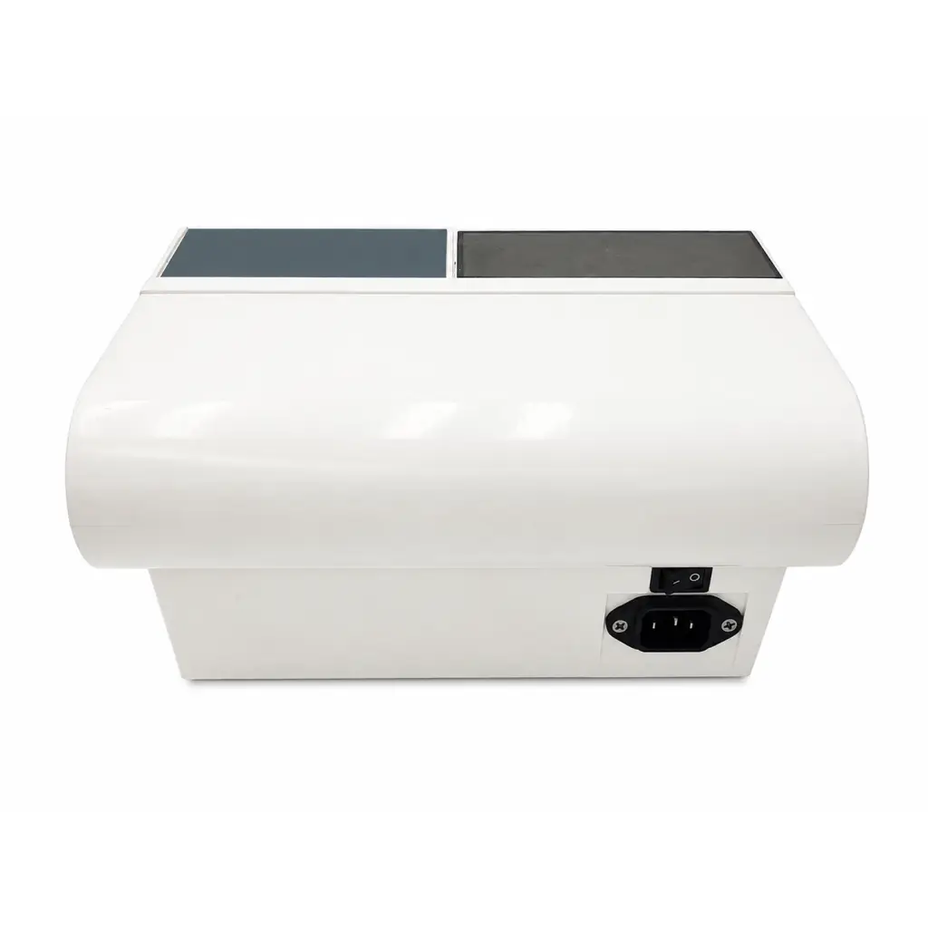 Back view of biomed certified dentsply caulk promix 400 dental amalgamator capsule mixer with sleek white design