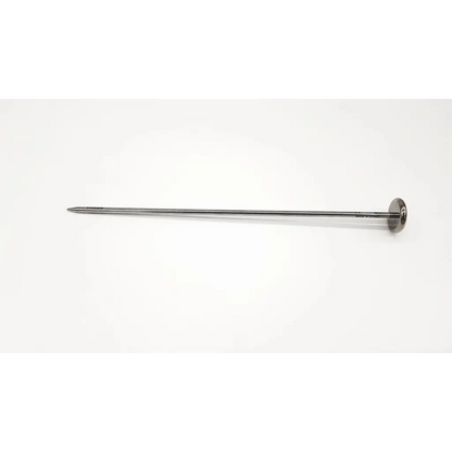 A sleek metallic nail with a sharp point and flat head from the Depuy 214639 mitek stabilization obturator