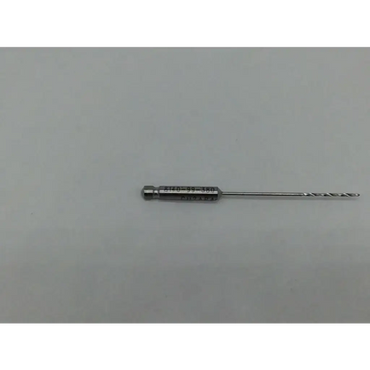 Metallic orthopedic screw 1mm ad5-293 with cylindrical handle and spiral cutting tip for precise bone fixation