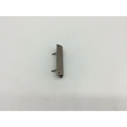Silver metal door hinge with two screws and triangular cutout for DePuy 96-6275 femoral component trials
