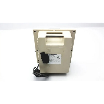 Beige plastic devilbiss pulmoaide compressor wall-mounted device with black power cord and label for nebulizer use