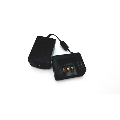 Black diagnostic ultrasound 0400-0036 battery charger with three aa slots and power adapter cord for battery charger ad4-172