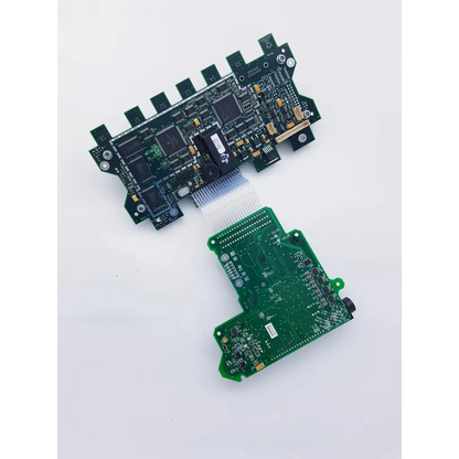 Green diagnostic ultrasound assy display board with spacelabs mpc860 cpu black ic chips and metallic connectors
