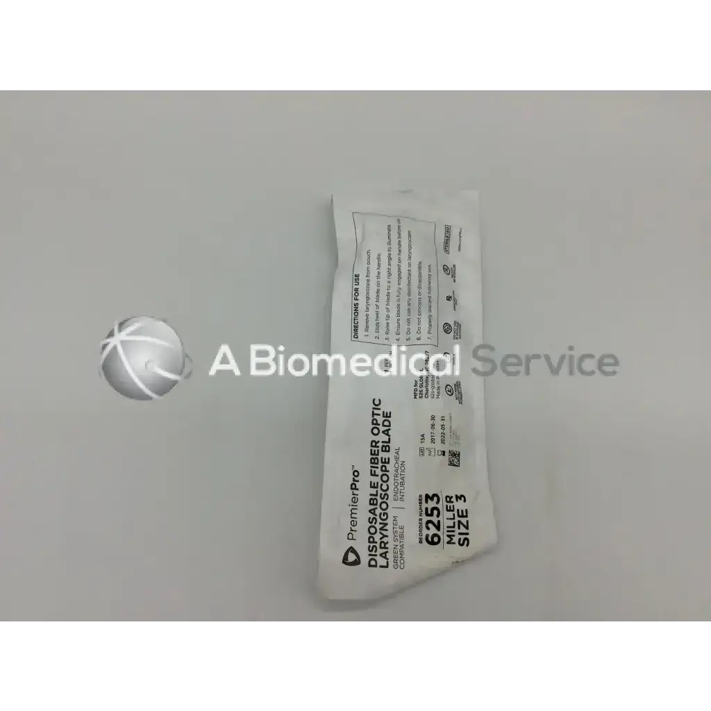 Disposable Fiber Optic Laryngoscope 6253 Miller Size 3