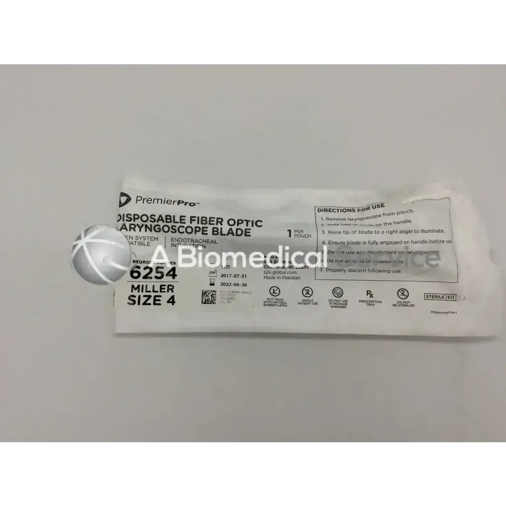 Disposable Fiber Optic Metal Laryngoscope Blade 6254 Size 4