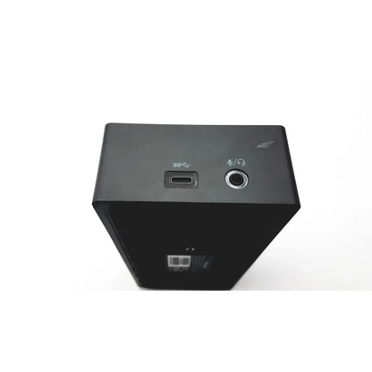 Black rectangular Dock190 USB-C universal dual video 4K docking station with matte finish USB-C port and 3.5mm jack