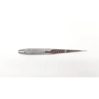Silver metal nail art tool with textured grip and sharp tip for precise use in dow corning wright 6480-0100 broach