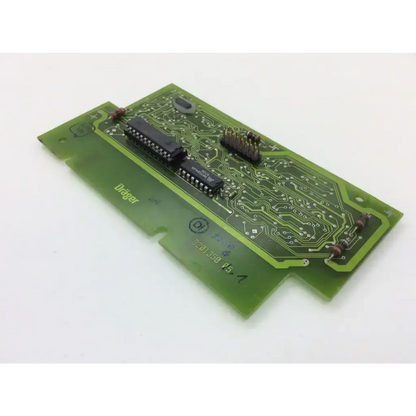 Drager 8201350 05 board green printed circuit board with black integrated circuits and metallic components