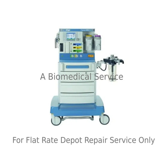 Blue and white drager fabius mri medical equipment anesthesia machine with drawers and digital display for flat-rate repair service