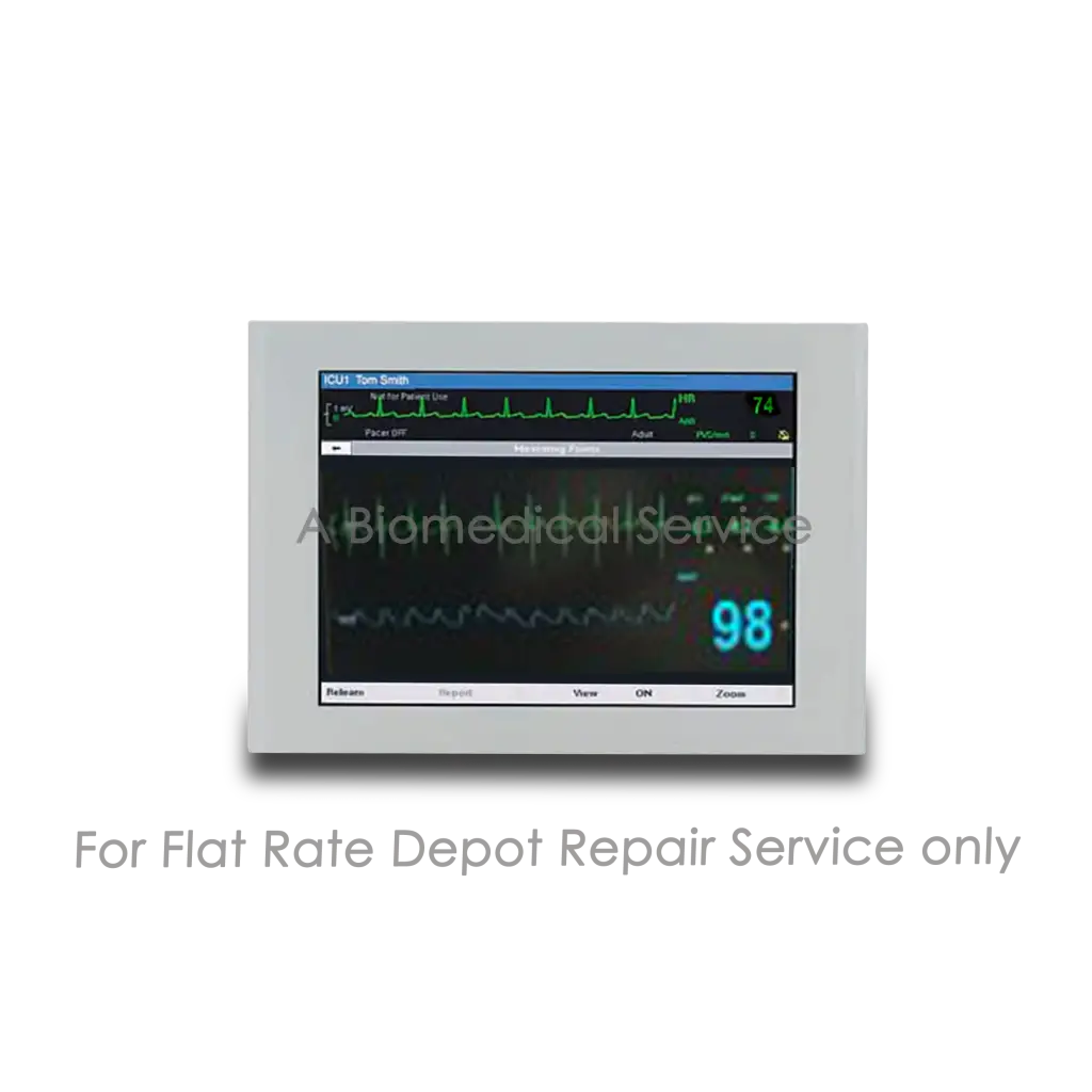 White rectangular drager infinity kappa xlt patient monitor displaying vital signs for medical equipment repair service