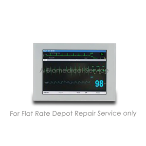 White rectangular drager infinity kappa xlt patient monitor displaying vital signs for medical equipment repair service