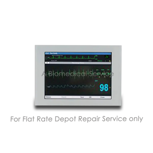 White rectangular drager infinity kappa xlt patient monitor displaying vital signs for medical equipment repair service