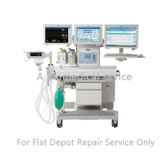 Medical equipment drager perseus a500 ventilator with three monitors and green bag for flat-rate repair service