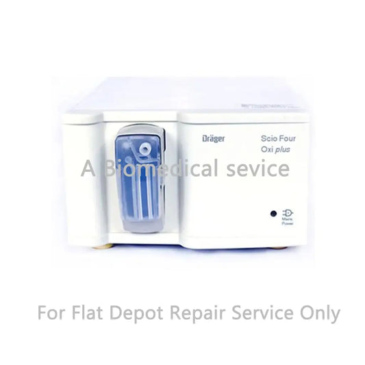White dräger scio four oxi plus medical equipment with translucent blue front for flat-rate repair service use