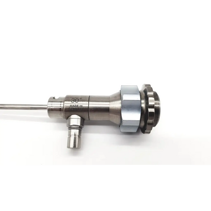 Silver metallic dyonics 30° video arthroscope with 30-degree angled tip and made in germany marking
