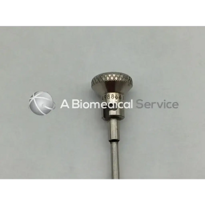 Stainless steel dyonics 3786 2.9mm short obturator blunt surgical drill bit with diamond-patterned hexagonal head and serial number