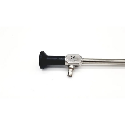 Silver surgical dyonics autoclave laparoscope rigid da46-86 with black ergonomic handle and metallic joints
