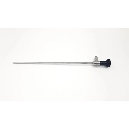 Silver dyonics autoclave arthroscope da24-12 with black ergonomic handle and metallic joints for surgical use