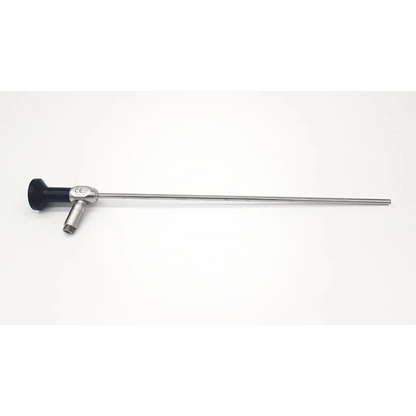 Silver dyonics autoclave arthroscope da24-12 with black ergonomic handle and metallic joints for surgical use
