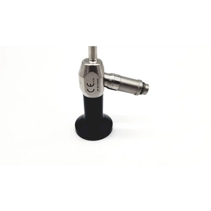 Dyonics autoclave 7207952 30° laparoscope with black ergonomic handle and silver joints featuring certification marks
