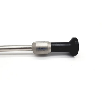 Silver and black dyonics autoclave 30° laparoscope da46-87 with metallic shaft and branded central housing