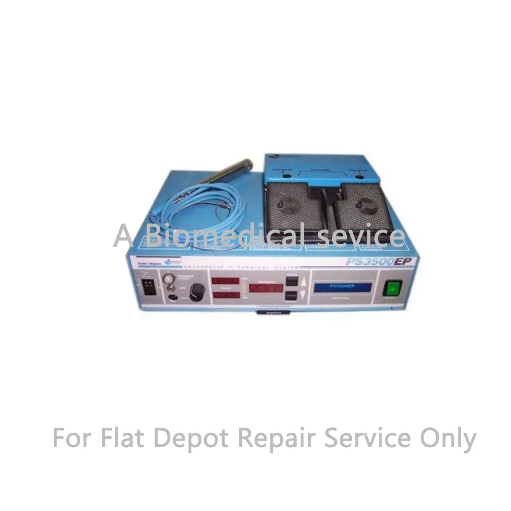 Blue dyonics ps-3500 ep medical equipment with control panel foot pedals and coiled cable for flat-rate repair service