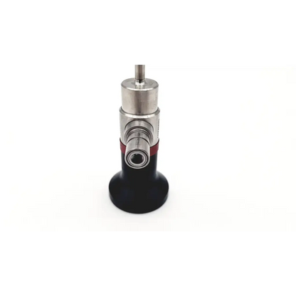 Dyonics SN QH 340326 30° arthroscope black and silver with red accent band and threaded da24-25 connection ports