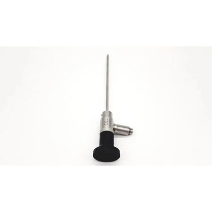 Silver surgical dyonics sn qh 440034 30° scope da24-28 with black ergonomic handle and metallic joints