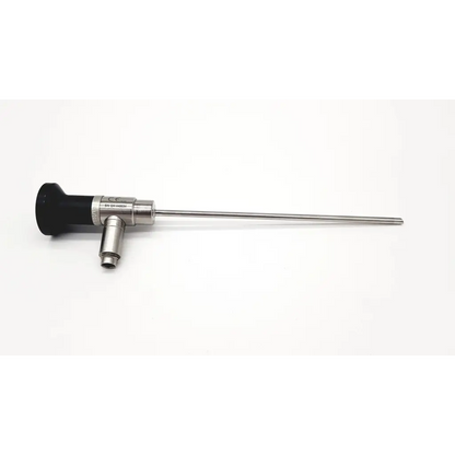 Silver dyonics sn qh 440034 30° scope da24-28 with black ergonomic handle and metallic joints for surgical use
