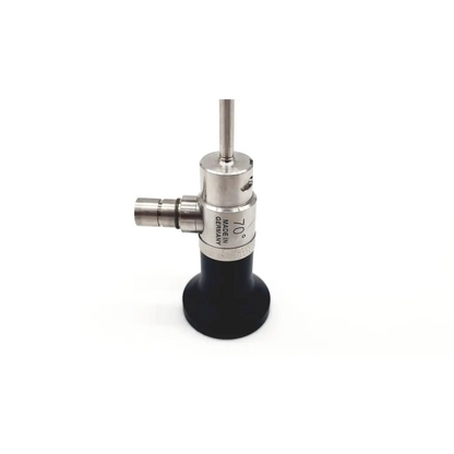 Silver metallic dyonics sn ra 436648 70° scope da24-26 with black grip and engraved markings made in germany