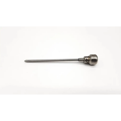 Dyonics surgical 5.5mm obturator silver surgical drill bit with rounded handle and sharp pointed tip