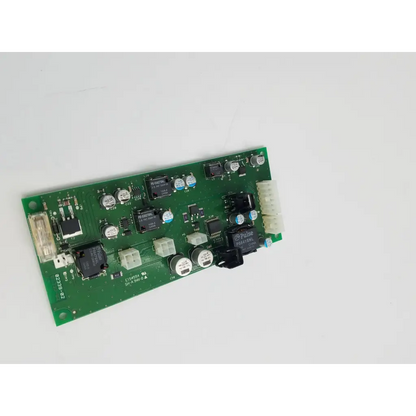 Green e154554 circuit board module 02339-02 with black and white electronic components for electronic use