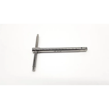 Silver t-shaped metal ebi 03125 t-wrench with engraved markings for bone screw da54-143 use
