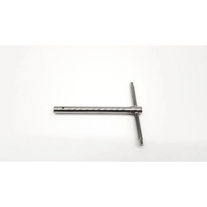 Silver polished t-wrench ebi 03125 with two perpendicular handles for bone screw da54-143 use