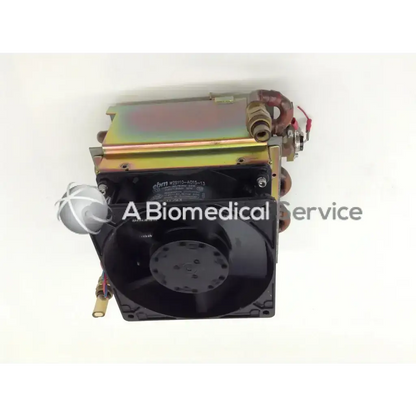 Black rectangular ebm pope w2s110-a015-39 fan 115v~20w with brass fittings and circular grille labeled ebm v25113-adis-t3