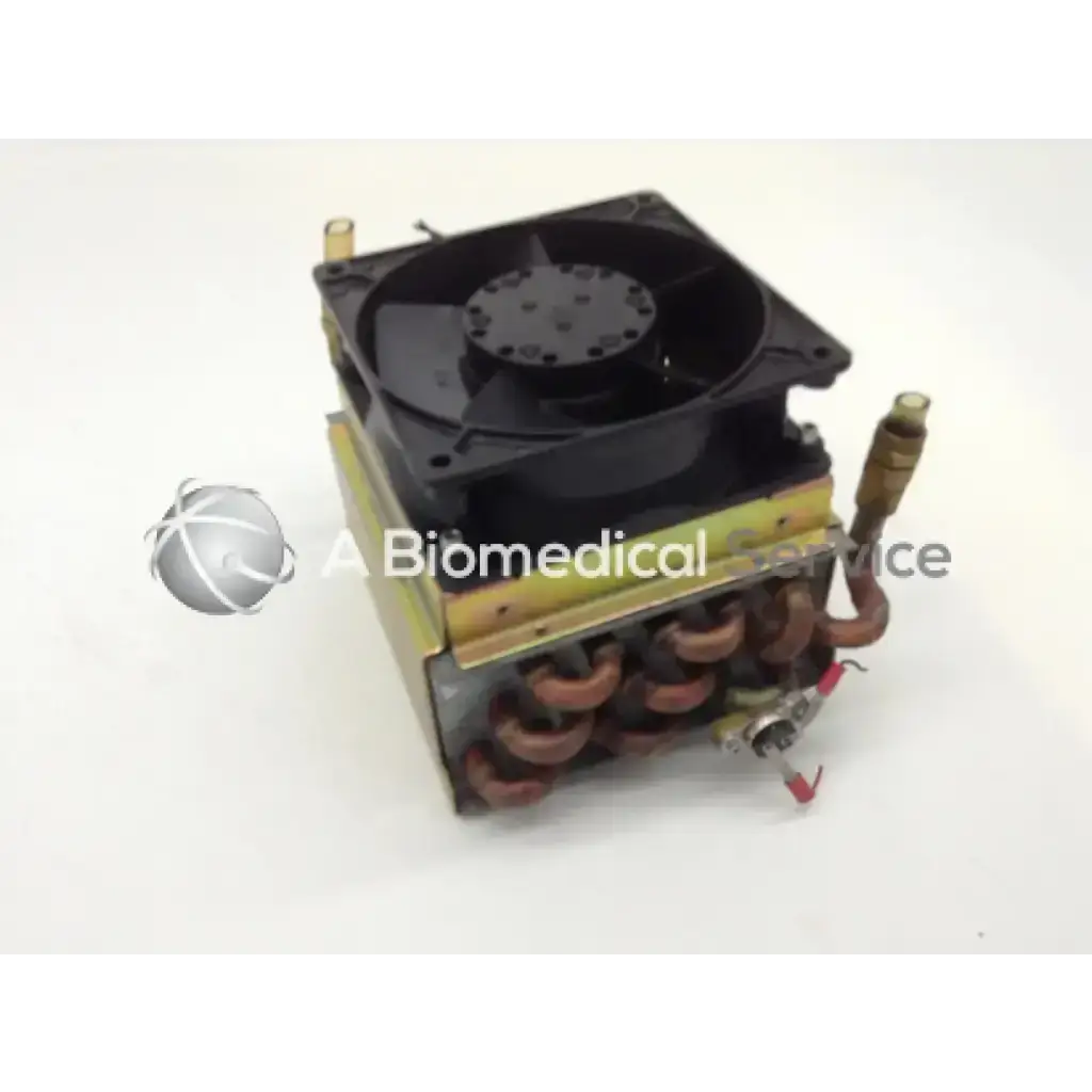 Black ebm pope w2s110-a015-39 fan 115v~20w mounted on rectangular cooling unit with copper coils and brass tubing