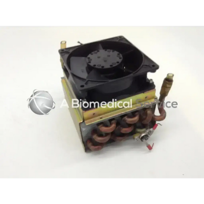 Black ebm pope w2s110-a015-39 fan 115v~20w mounted on rectangular cooling unit with copper coils and brass tubing