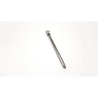Silver metal drill bit with rounded handle and pointed tip for eder 1012 trocar surgical instrument