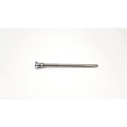 Silver trocar reusable surgical drill bit eder 8012 with textured fluted handle and sharp tapered tip