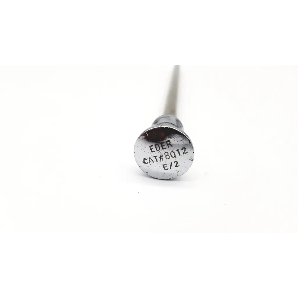 Silver-colored metal trocar reusable screw with eder cat8q12 e2 engraved on circular head for eder 8012 model
