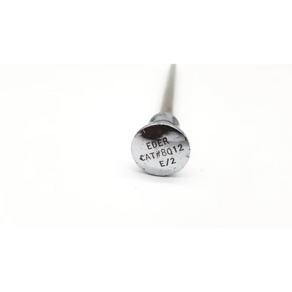Silver-colored metal trocar reusable screw with eder cat8q12 e2 engraved on circular head for eder 8012 model