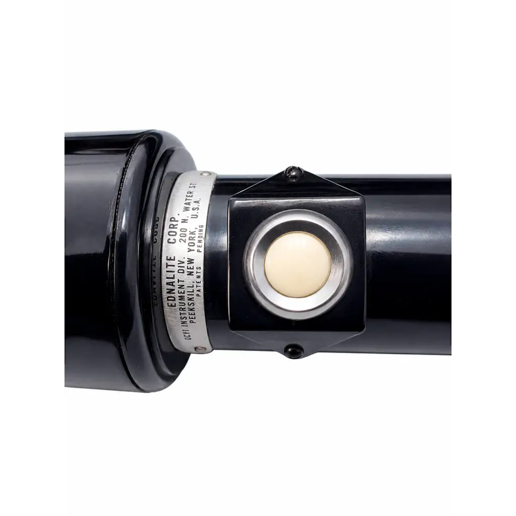 Ednalite projection pointer biomed certified black cylindrical component with silver label and beige circular element housing